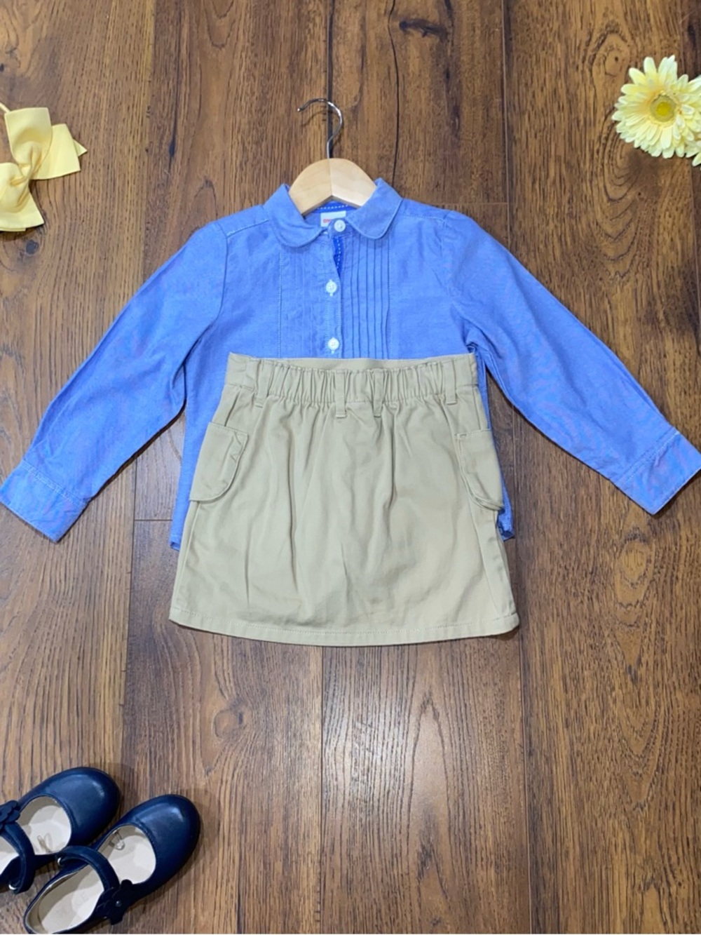 Gymboree Girls ‘Flower Showers’ 3-Piece Set Blouse, Skirt, Leggings Size 4 - Picture 7 of 14